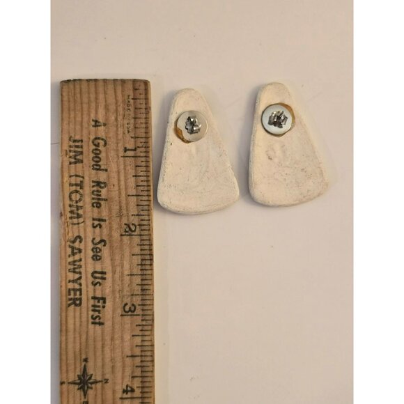 VTG Lightweight Ceramic Hand Painted Fall Leaves Post Pierced Earrings - Picture 2 of 6